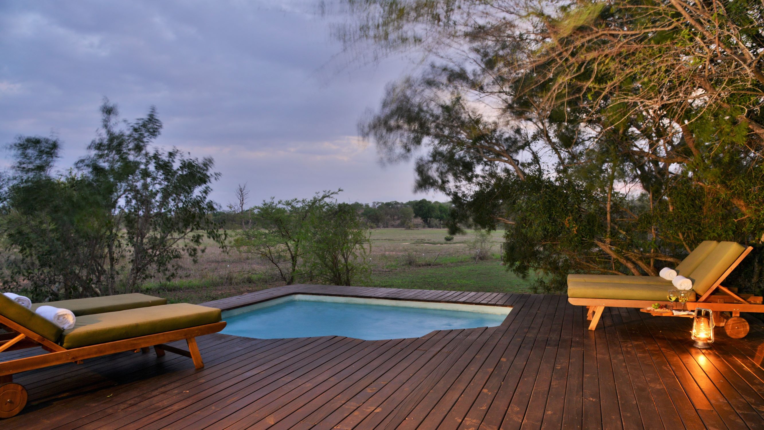 Plains Camp (home of Rhino Walking Safaris) - HR - Pool in evening