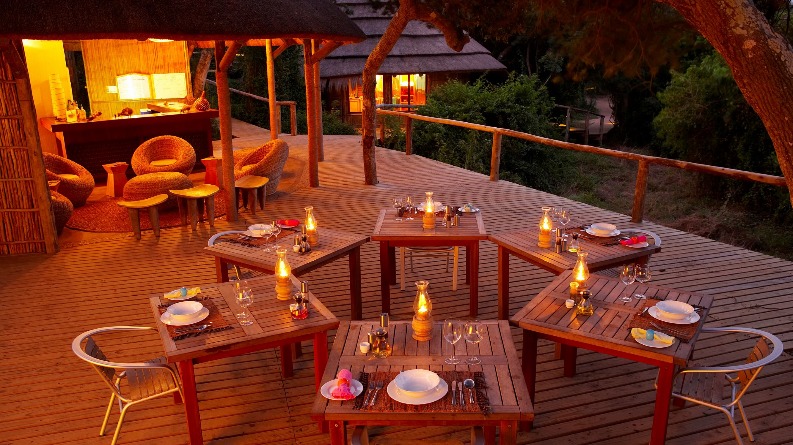 Thonga Beach Lodge Beach Bar Evening